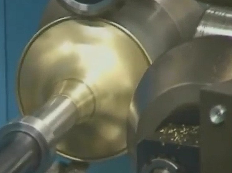 spinning of a trumpet bell